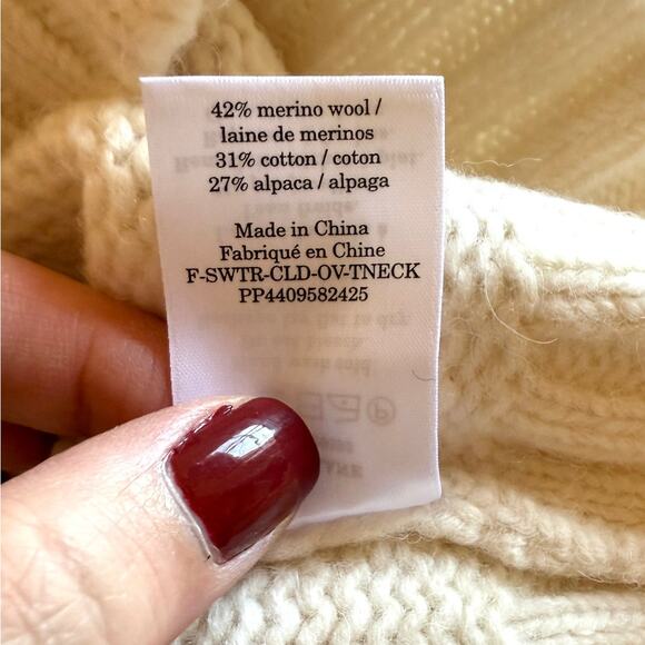 Everlane The Cloud Oversized Turtleneck Sweater In Bone Size Small New - Picture 15 of 15